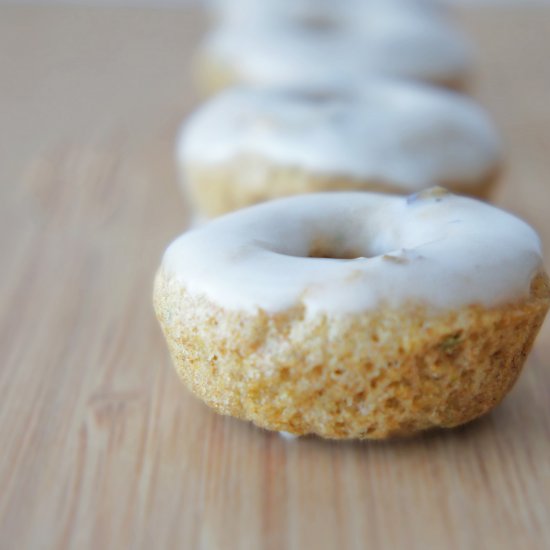 Rosemary Donuts with Lavender Glaze