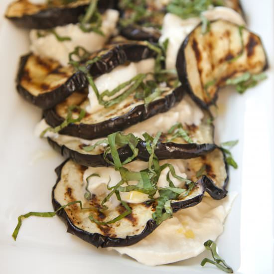 Grilled Eggplant with Fresh Burrata