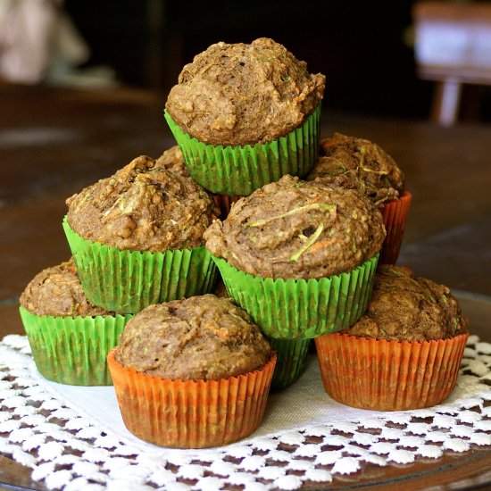 Zucchini Carrot Apple Muffins