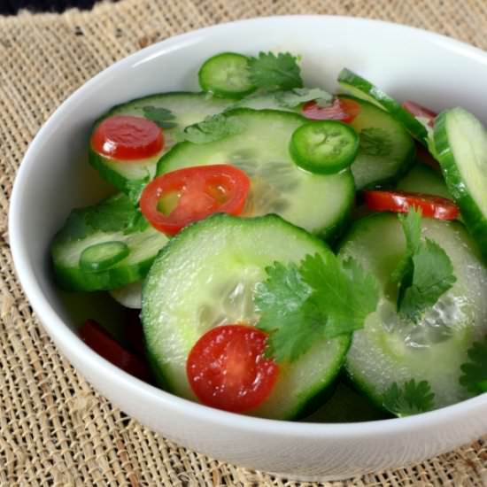 Spicy Asian Cucumber Tomato Salad