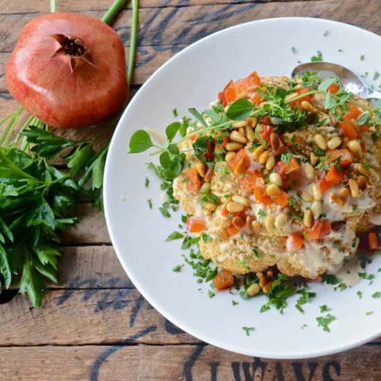 Whole roasted cauliflower