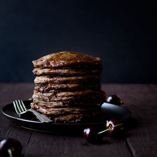 Chocolate Cherry Pancakes