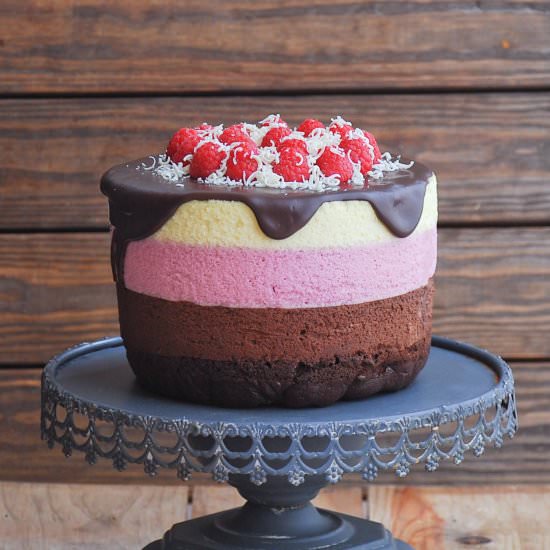 Neapolitan mousse cake