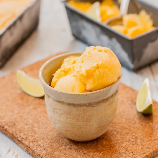 Mango, Lime & Cream Cheese Sherbet