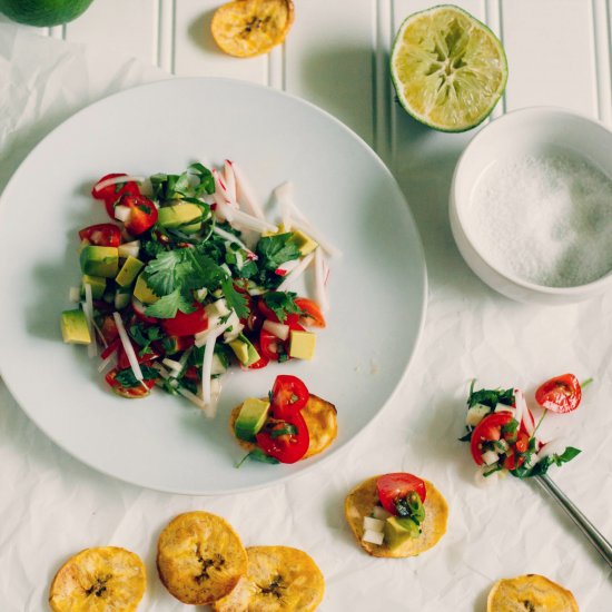 Plantain Chips + Veggie Ceviche