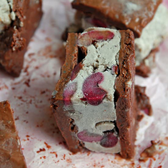 Cherry Bourbon Ice Cream Sandwiches