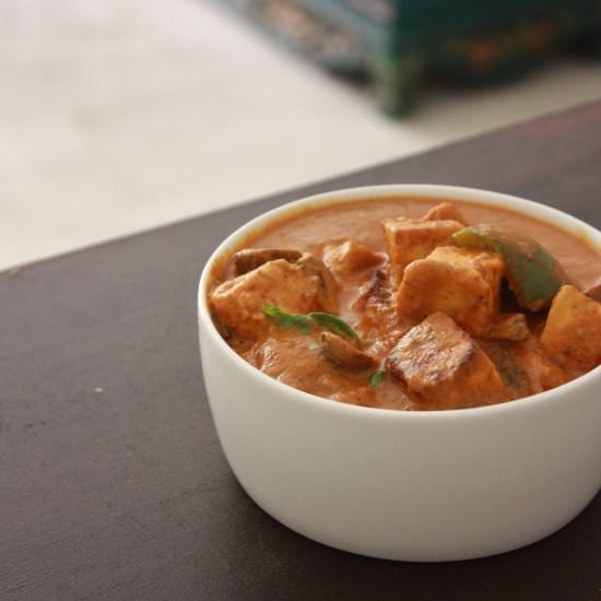 Paneer Mushroom & Bell Pepper Curry