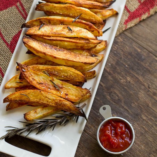 Garlic Rosemary Baked Steak Fries