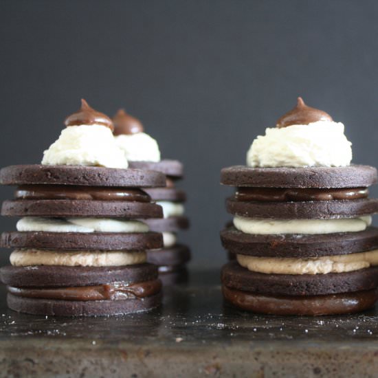 Chocolate Cookies and Cream Towers