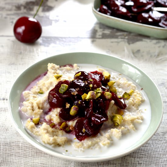 Quinoa Porridge with Cherry Compote