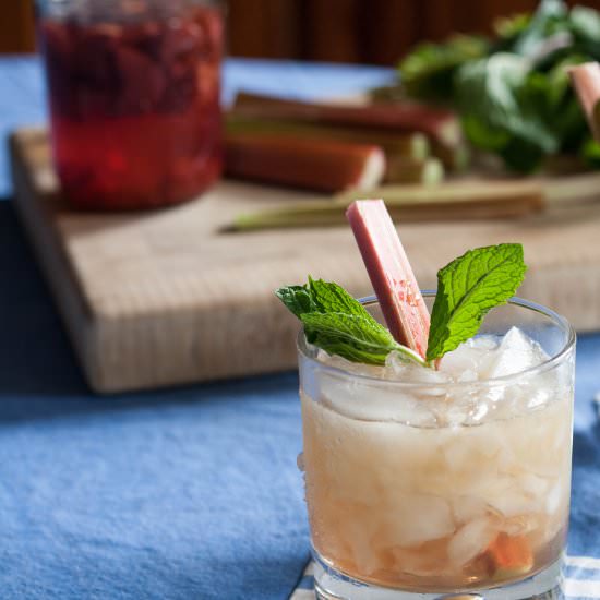 Rhubarb Mint Juleps