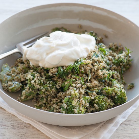 Quinoa with Broccoli Pesto