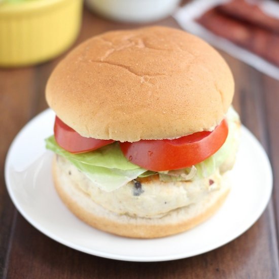 Skinny BBQ Bacon Chicken Burgers