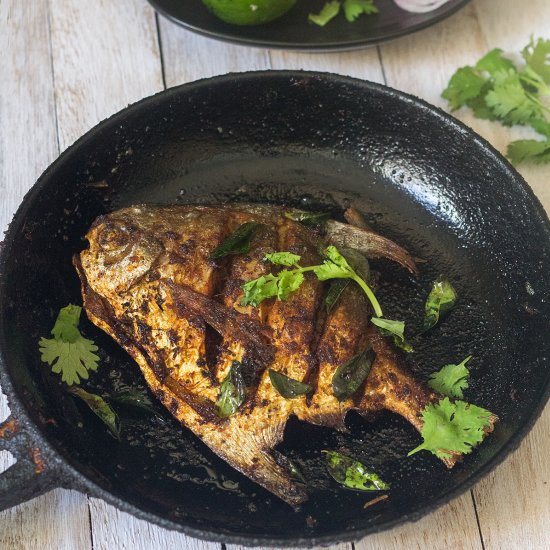 Pomfret Fry in Kerala Style