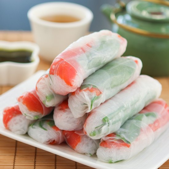 Smoked Salmon Spring Rolls