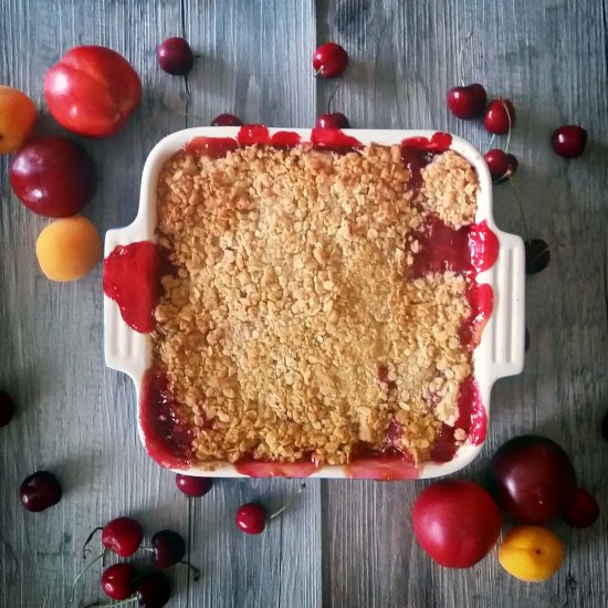 Boozy Stone Fruit Cobbler