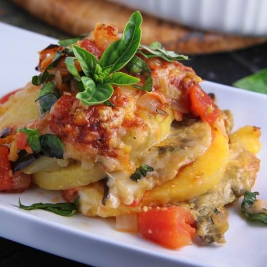 Eggplant Polenta Strata