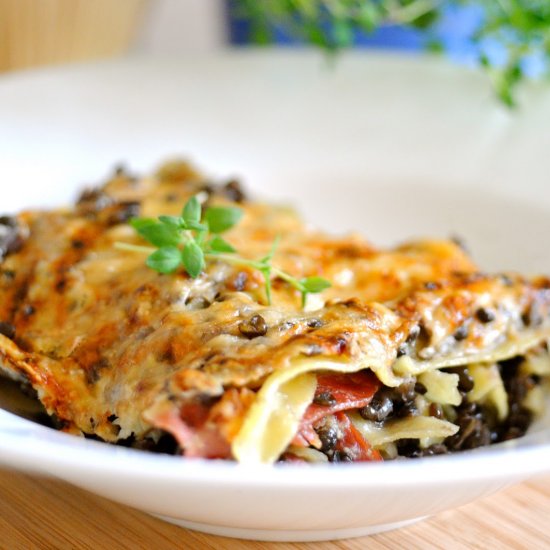 Veggie Lasagna with Beluga Lentils