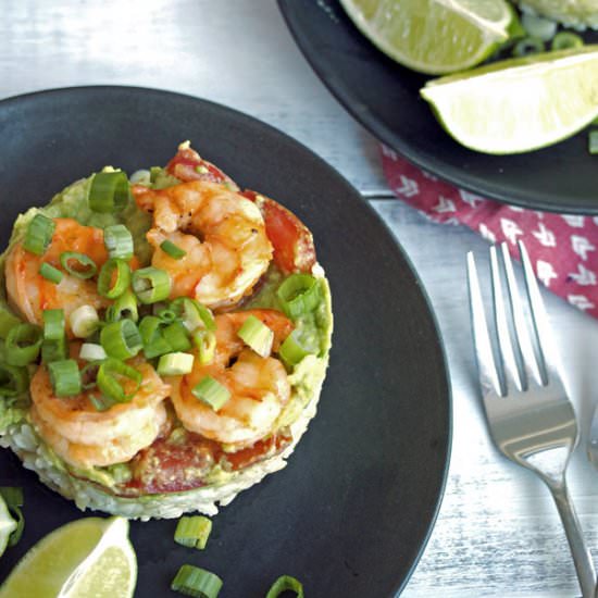 Sriracha Honey Lime Shrimp Stacks