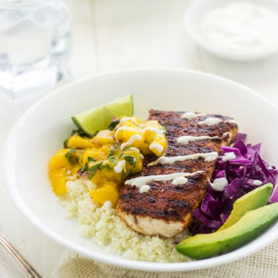 Cauliflower Rice Fish Taco Bowls