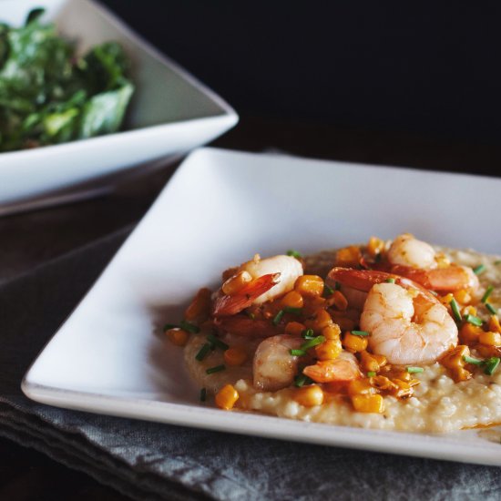 Shrimp and Grits with Fresh Corn