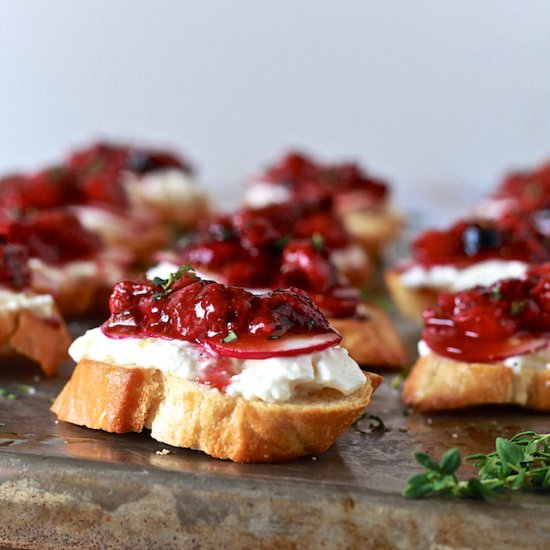 Peppery Strawberry Crostini