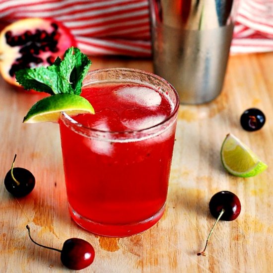 Cherry Pomegranate Mojitos