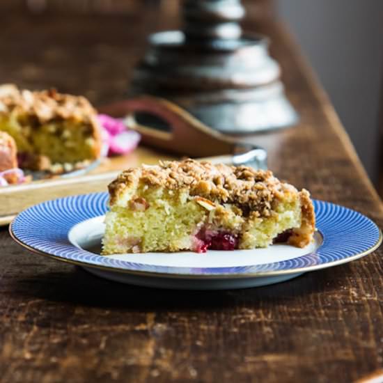 Cherry Almond Crumb Cake