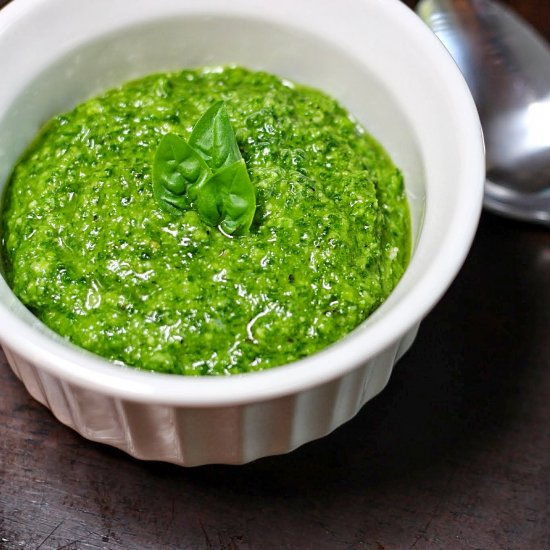 Lightened-Up Basil Pesto