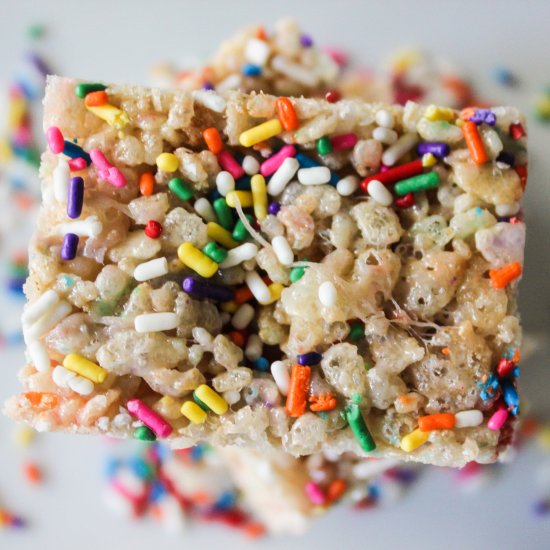 Cake Batter Rice Krispie Treats