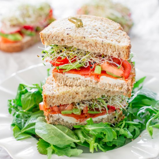 Smoked Salmon and Veggie Sandwiches