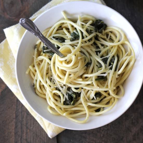 Light Lemon Spinach Spaghetti