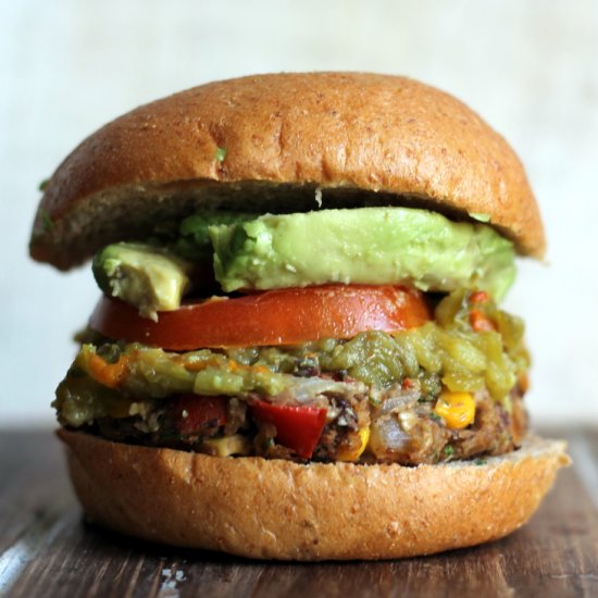 Green Chile Black Bean Burgers