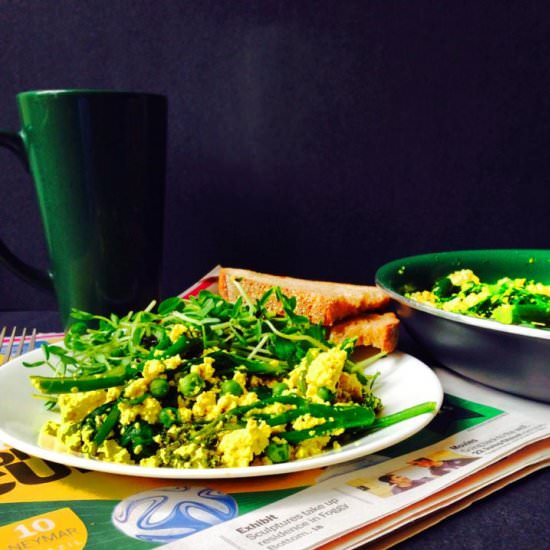 Tofu Scramble with Spring Greens