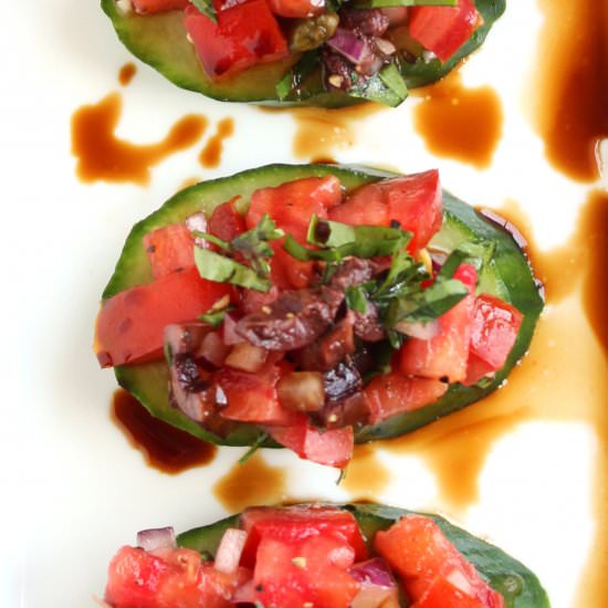 Cucumber Bruschetta with Tomato