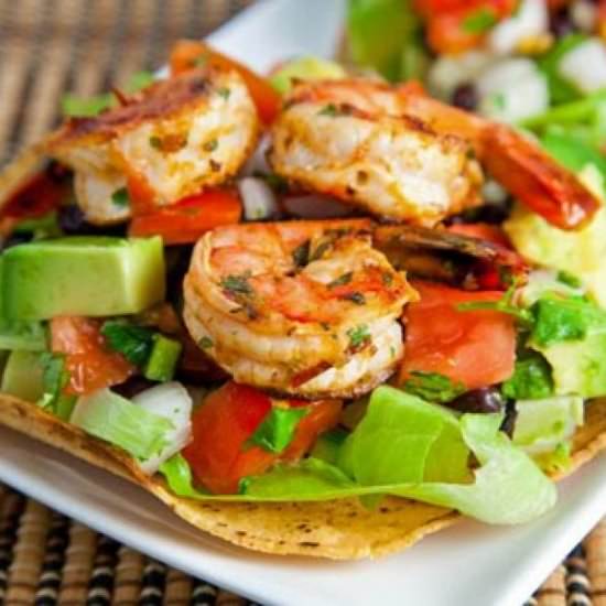 Shrimp and Avocado Tostada