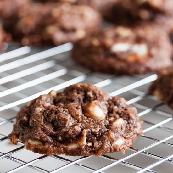 Double Chocolate Coconut Cookies