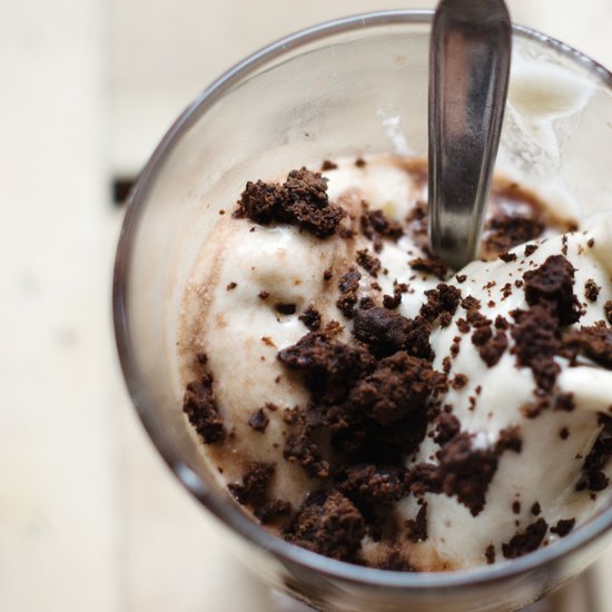 Cherry Brownie Ice Cream Affogato