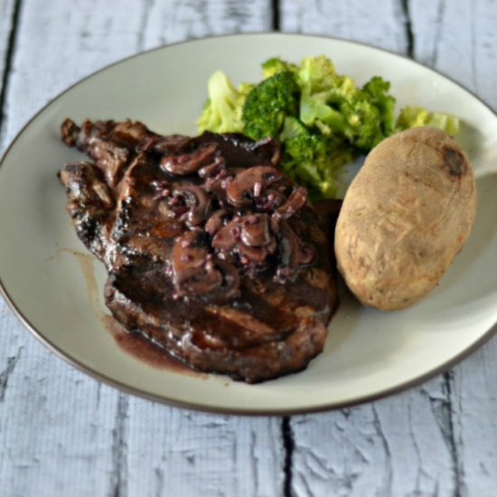 Grilled Ribeye with Merlot Sauce