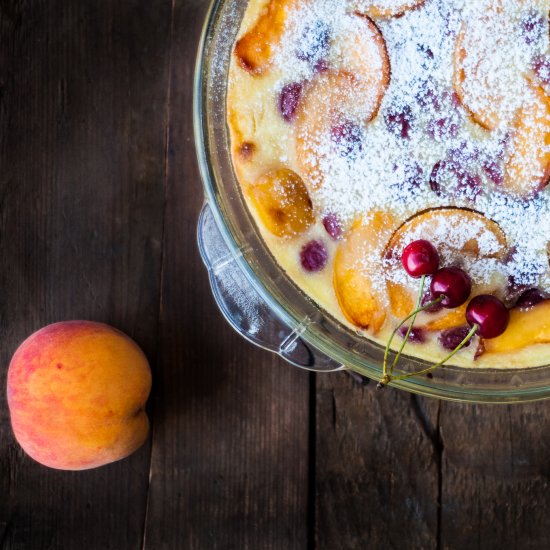 Cherry and Peach Clafoutis