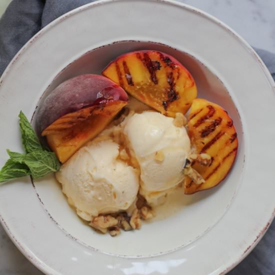 Vanilla IceCream w/ Grilled Peaches