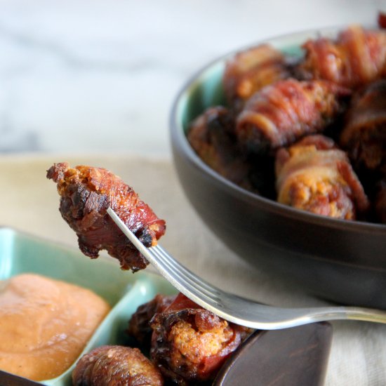 Bacon Wrapped Chorizo Stuffed Dates