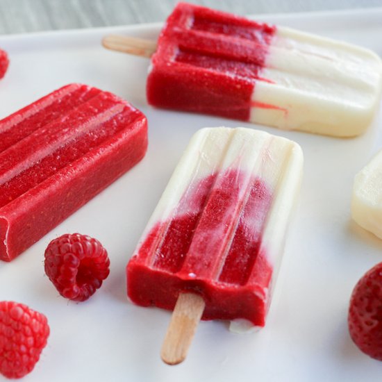 Berry and Vanilla Custard Popsicles