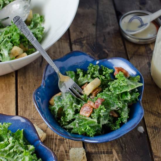 Bacon Kale Caesar Salad