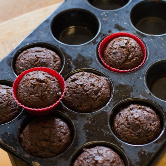 Chocolate, Banana & Almond Muffins