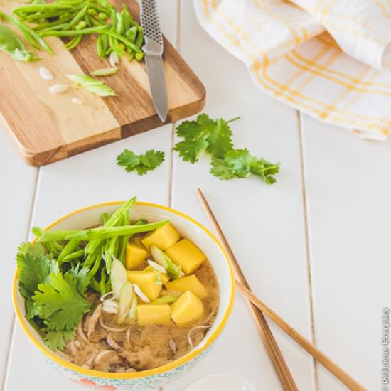 Soba Miso Soup with Chickpea Tofu