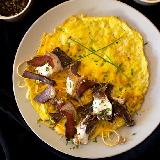 Biltong and Cream Cheese Omelette