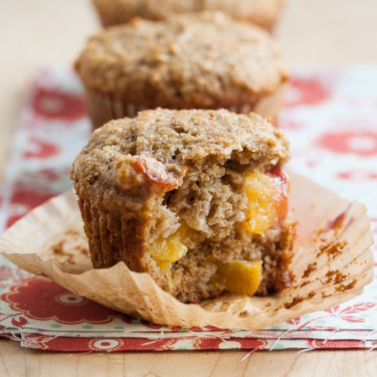 Nectarine Oat Bran Muffins