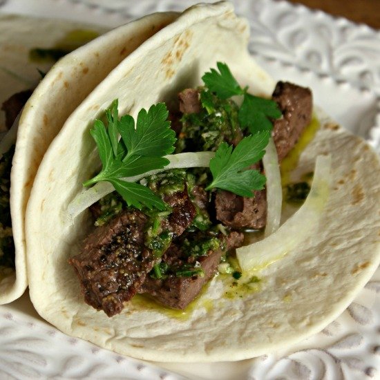 Venison Tacos with Chimichurri