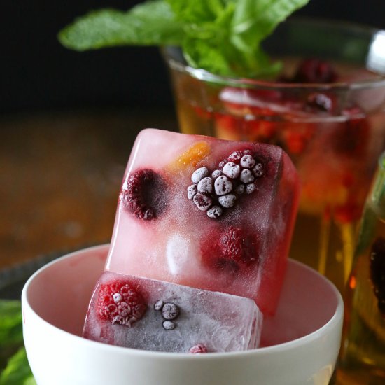 Fresh Fruit Infused Ice Cubes